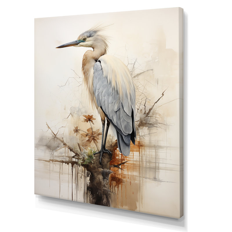 «Majestic Blue Heron Horizon I», reproduction sur toile, Toile tendue, H 40 po x l 30 po x P 1,5 po