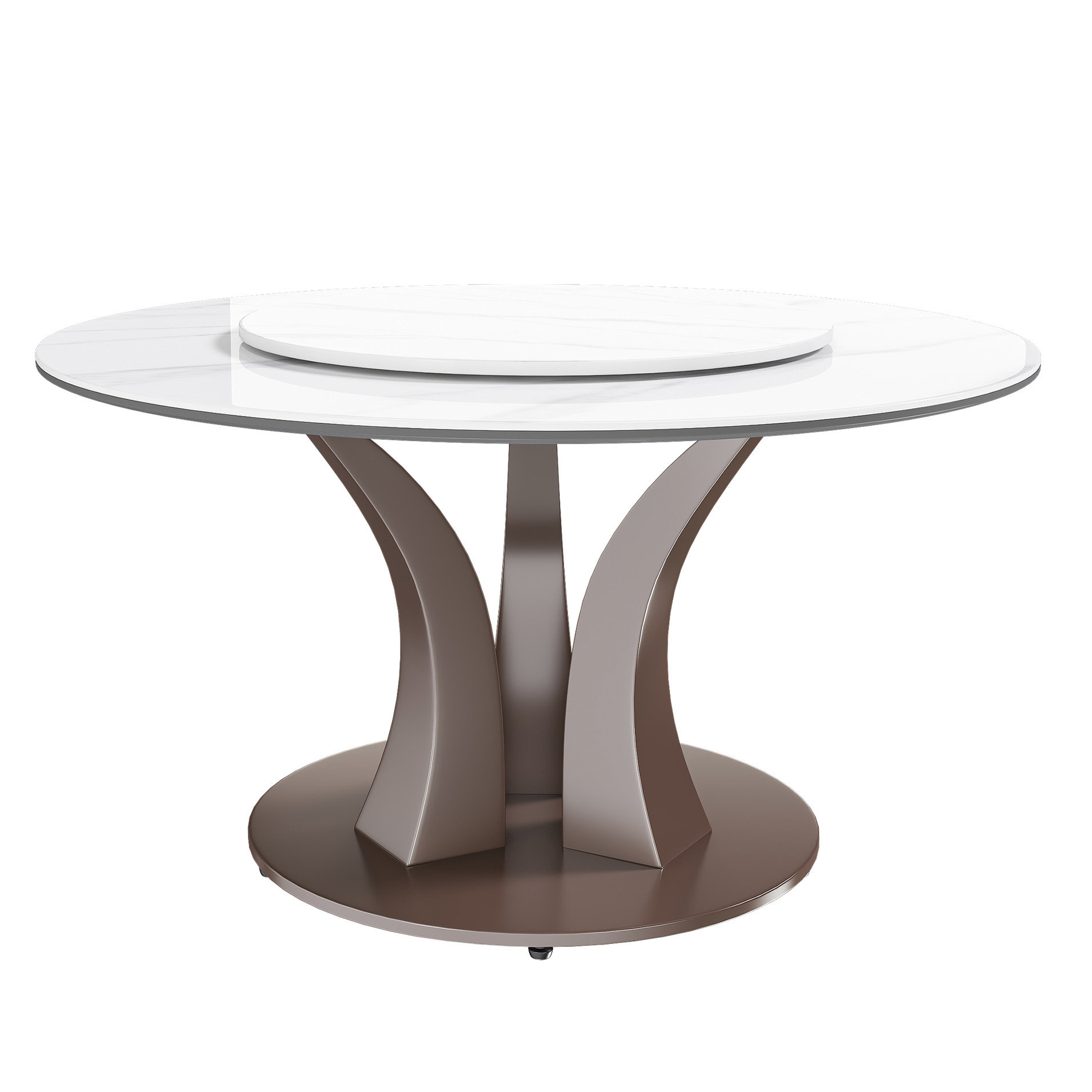 Everly Quinn Round Dining Table With 31.5 - Inch Rotating Tray, Scratch ...