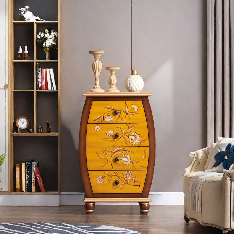 Commode décorative American Country Style, Brun / jaune