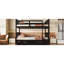 Lit double au-dessus d'un lit superposé avec lit gigogne et, espace maximisé, barrière de sécurité pour le lit supérieur