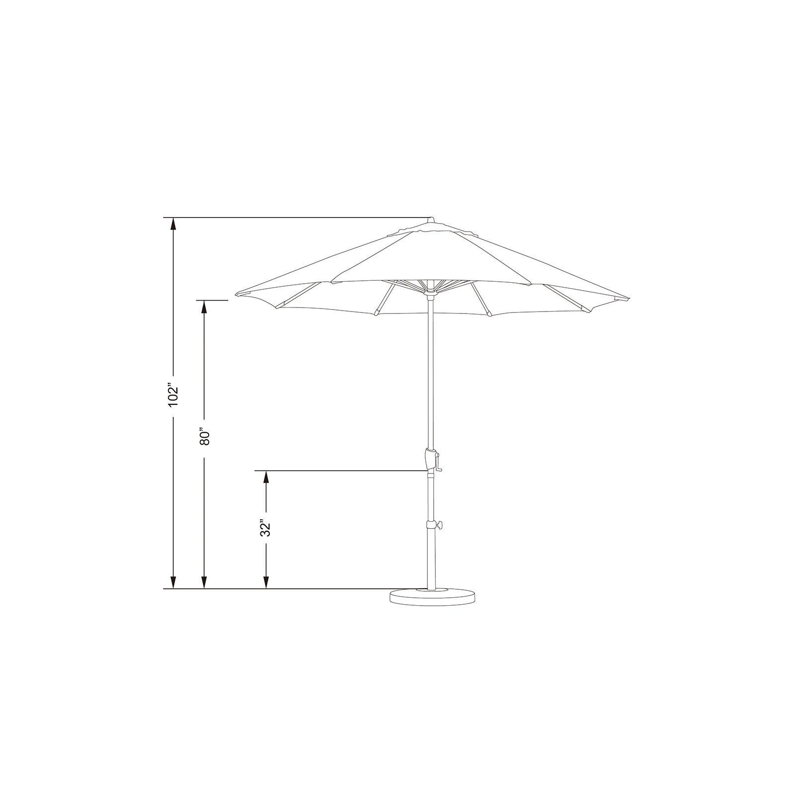 Deshaun 9' Market Sunbrella® Umbrella, Canvas Charcoal Sunbrella® Canvas