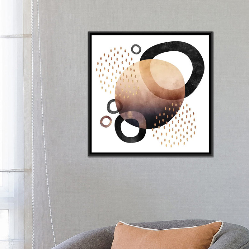 « abstract graphical 1 » par elisabeth fredriksson, impression sur toile tendue, H 18 po x l 18 po x P 1,5 po, Pas de tapis
