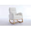 Chaise berçante en tissu Teddy avec repose-pieds réglable et pochette de rangement-1958779802
