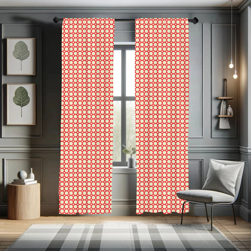 Geometric Semi-Sheer Rod Pocket Sliding Panel, 28" x 63"