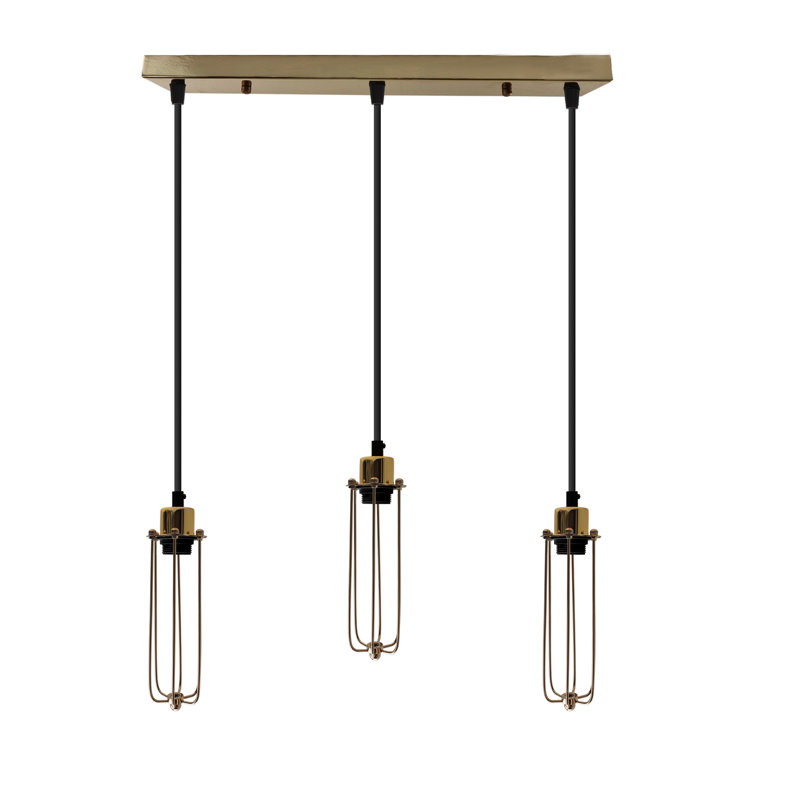 Huggins 3 - Light French Gold Kitchen Island Pendant, Yes