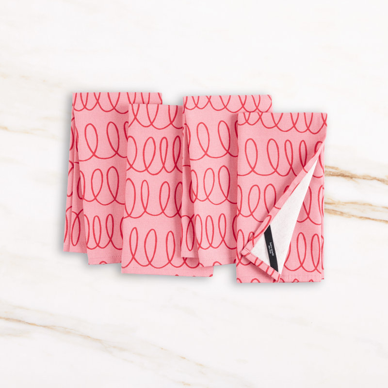 Loop And Dot 100% Cotton Square, Pink Blush