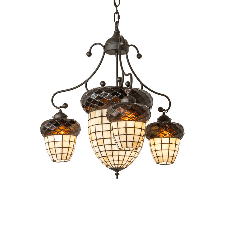 24" Wide Acorn 4 Light Chandelier