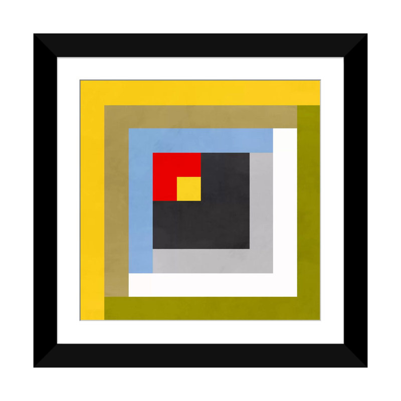 Albree Modern Color Stacks lll, impression sur toile, Papier d'art encadré noir, Blanc, H 16 po x l 16 po x P 1 po