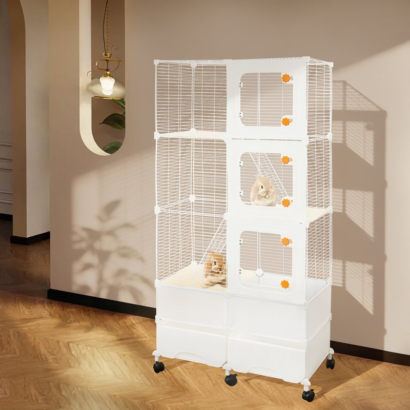 4-Tier Large Capacity Pet Cage, White