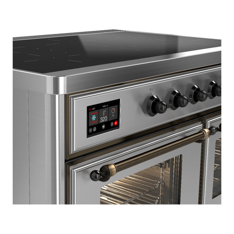 Majestic III Series 40 Inch Induction Range with 6 Induction Elements in Stainless Steel (Brass Trim), Stainless Steel