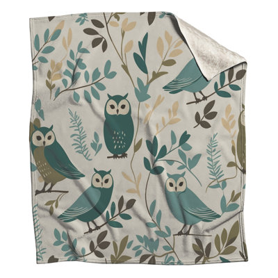Illustration de hiboux et de feuilles