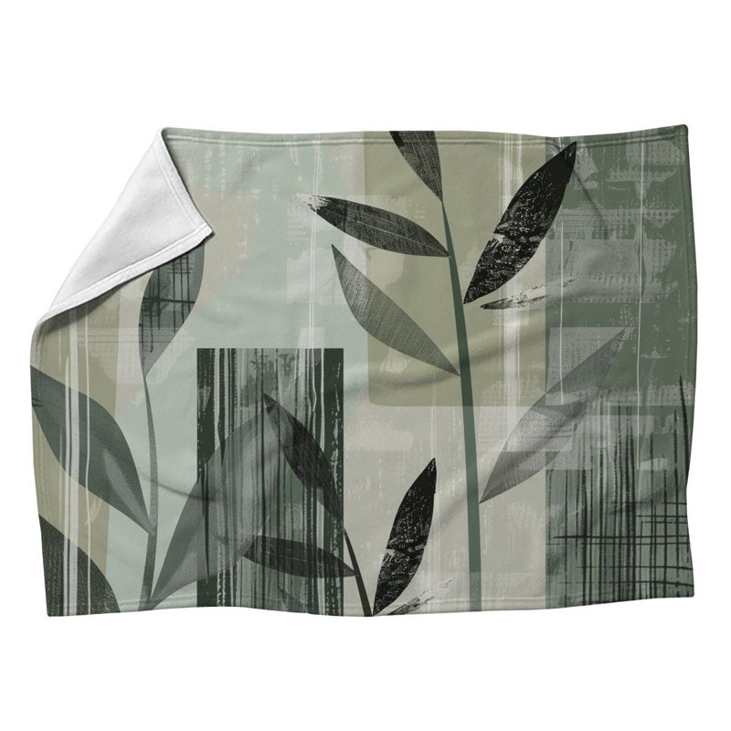 Couverture en molleton tendance à motif floral, L 50 po x L 60 po