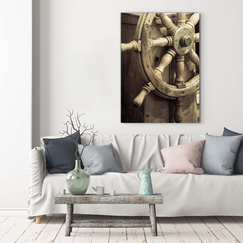 Rudder On The Yacht - Wrapped Canvas Print