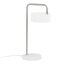 Lampe de table contemporaine en nickel et métal blanc