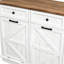 Armoire à poubelles et recyclage à double ouverture basculante de 100 cm avec 2 tiroirs, 2 bacs de 38 litres, rangement pour cuisine et buanderie de style campagnard (bacs non inclus)