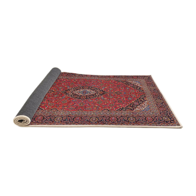 Tapis traditionnel rouge / bleu, Rond 7 pi