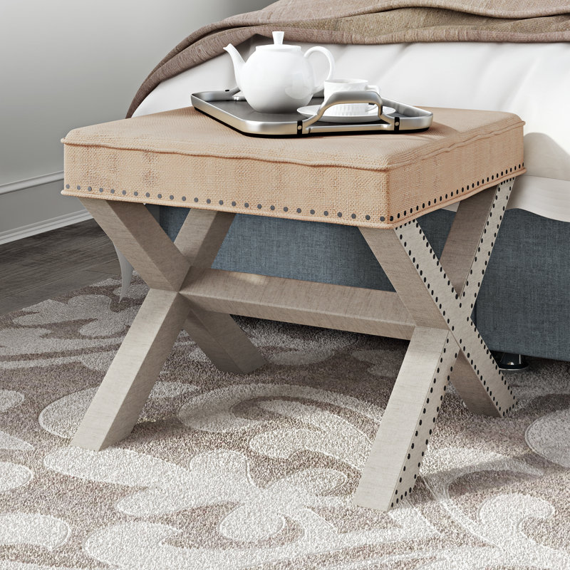 Vernon Square Solid Colour Standard Ottoman, Taupe