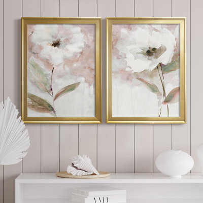Summer Bloom I - Ensemble de 2 peintures sur toiles