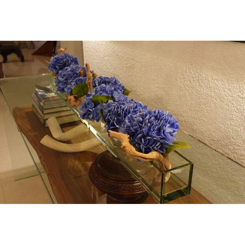 Hydrangeas and Driftwood in Vase