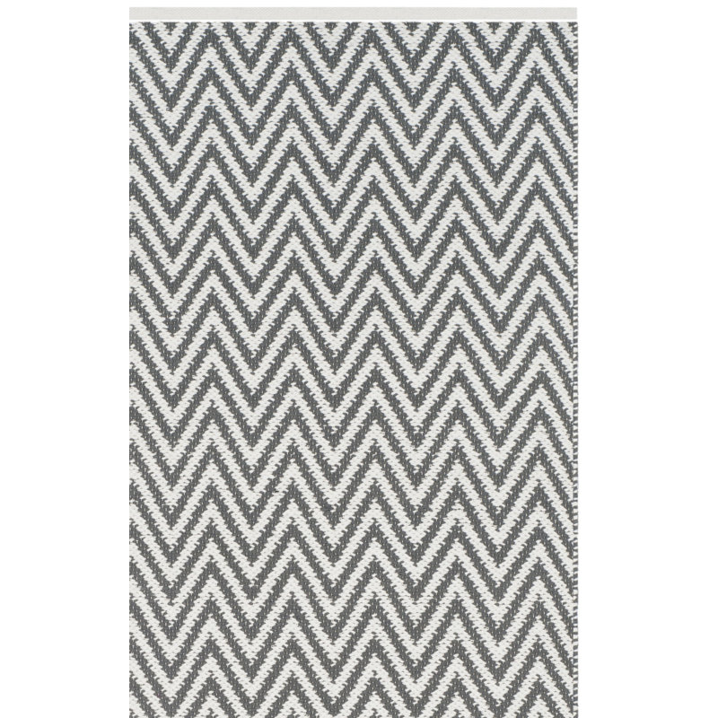 Alpo Hand Woven Cotton Chevron Rug, Runner 2'3" x 9'