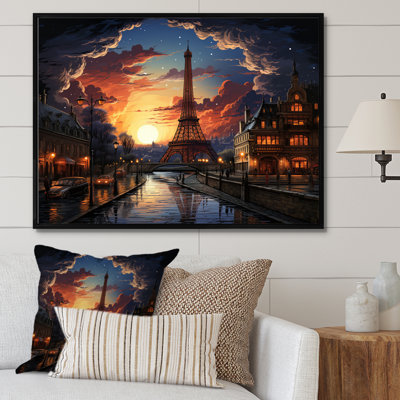 Futuriste Paris Eiffel Tower Scenery III - Franch Wall Art Living Room