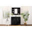 Armoire de salle de bain 36 po avec lavabo et miroir, finition noire, 2 portes et tiroirs, meuble-lavabo contemporain avec rangement moderne, design miroir, portes à tiroirs, unité spacieuse
