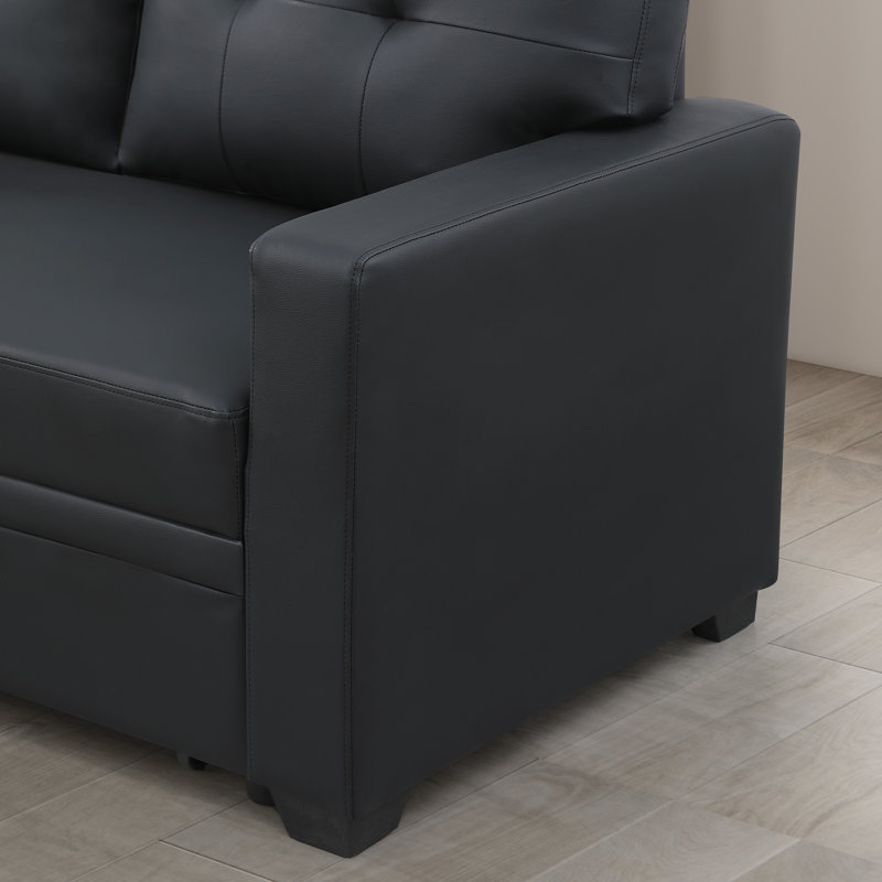Canapé modulaire rembourré avec méridienne, Lin gris pâle