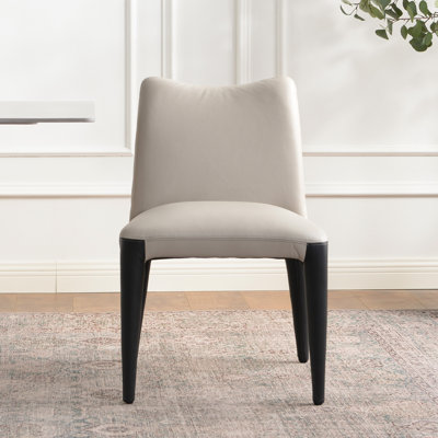 21" Wide Modern No Assembly Top-grain Genuine Leather Upholstered Dining Chair