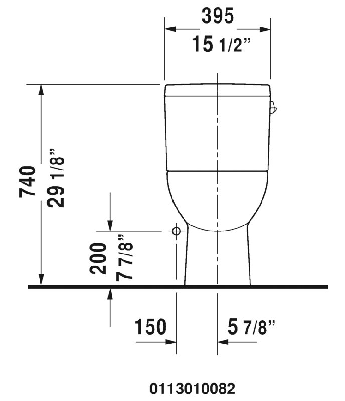 Toilette allongée une pièce D-Code 1,28 GPF (économe en eau) (siège inclus), Côté droit