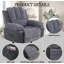 Aayansh Armchair Reclining Chair Massage Heated Lounge Sofa with Padded Armrests-120016264-114009073