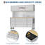 Coffre à outils 72 po en acier inoxydable robuste - 15 tiroirs verrouillables, doublures de tiroir et roulettes - Armoire de rangement mobile pour garage, atelier ou cuisine