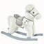 Cheval à bascule en peluche pour enfants avec ours en peluche, peluche douce et sons réalistes pour s'amuser et développer l'enfant, blanc