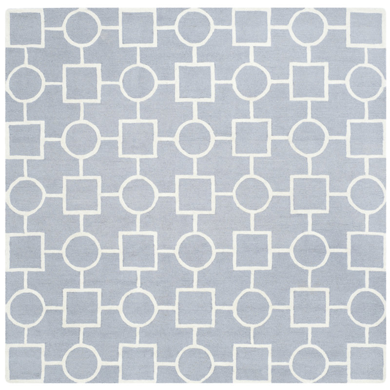 Cambridge Hand Tufted Wool Geometric Rug, Square 8'