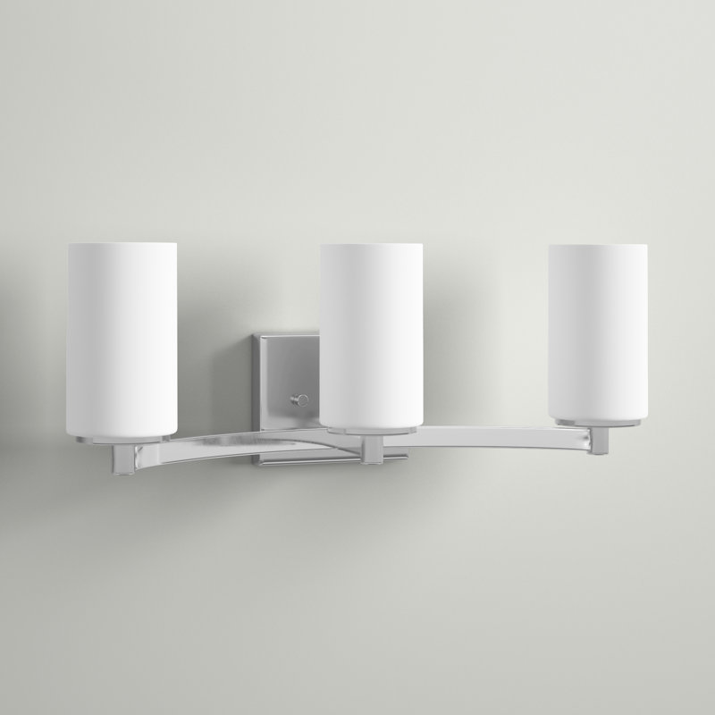 Éclairage pour salle de bain à intensité variable 3 lumières Hettinger, Chrome