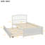 Lit plateforme simple blanc avec lit gigogne en bois massif pour un lit gigogne enchanteur