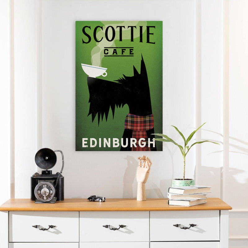 Scottie Cafe - bannières Art avec des cafés noirs, H 24 po x l 16 po