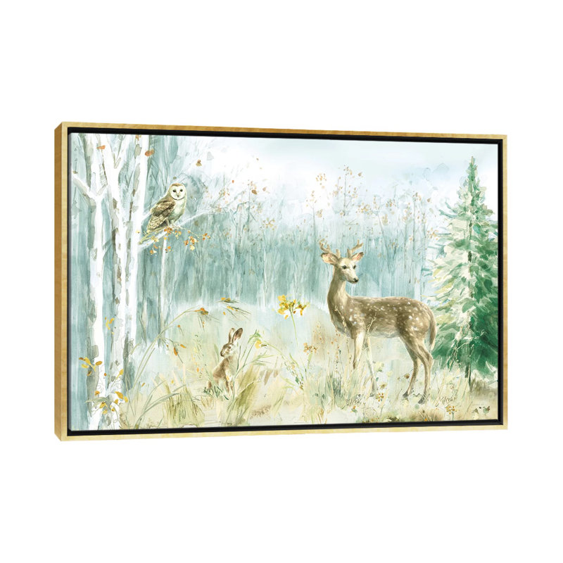 «Meadows Edge I» par Danhui Nai - reproduction d'art, H 32 po x l 48 po x 1,5 po, Toile encadrée d'or, Pas de tapis