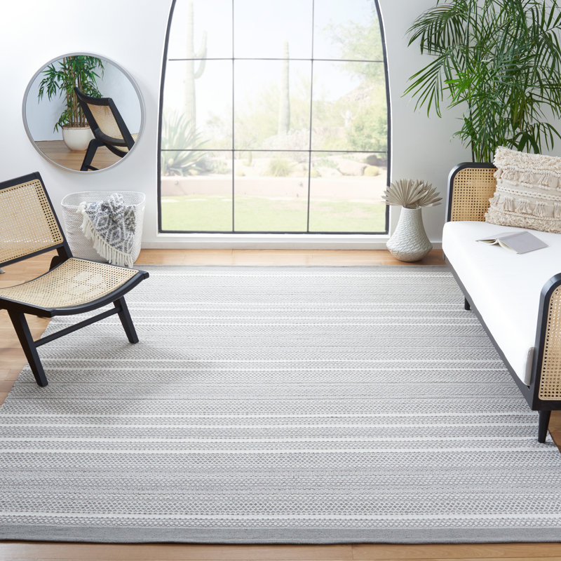 Talmadge Flat Weave Cotton Geometric Rug, Rectangle 4' x 6'