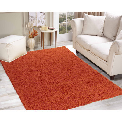 Esterly Orange Shaggy Rug
