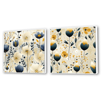 Gregoire - Ensemble de 2 collages carrés botaniques abstraits