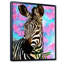 Portrait sur un zèbre sur fond rose et bleu - Peinture sur toile-67325660-67325659