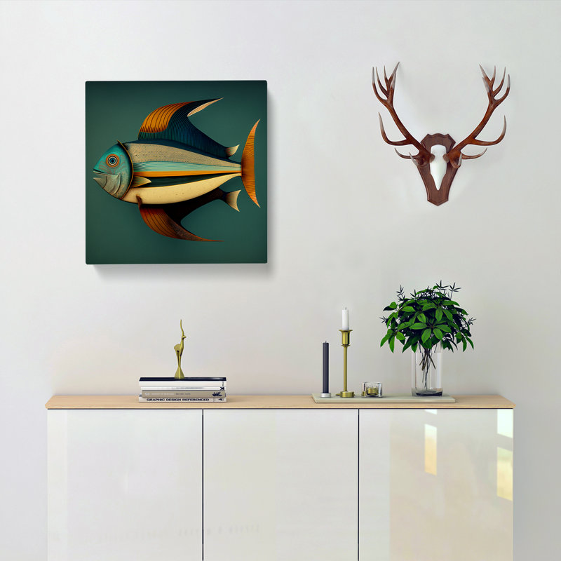 Fish Mid-Century - Wrapped Canvas