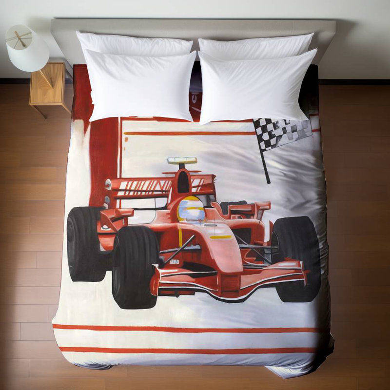 Housse de couette rouge Formule 1 Car Sports - Home Decor Loisirs