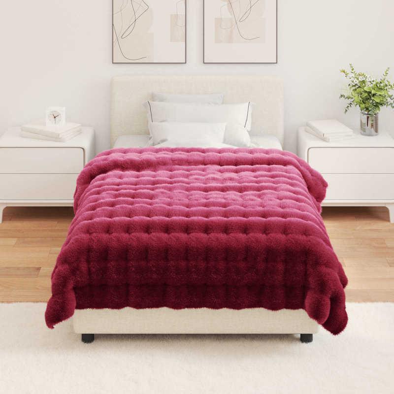 1-36 Throw Blanket, Bordeaux Red, 130cm x 150cm