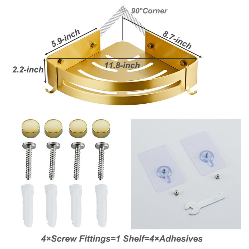 Porte-shampoing brossé 2 pièces