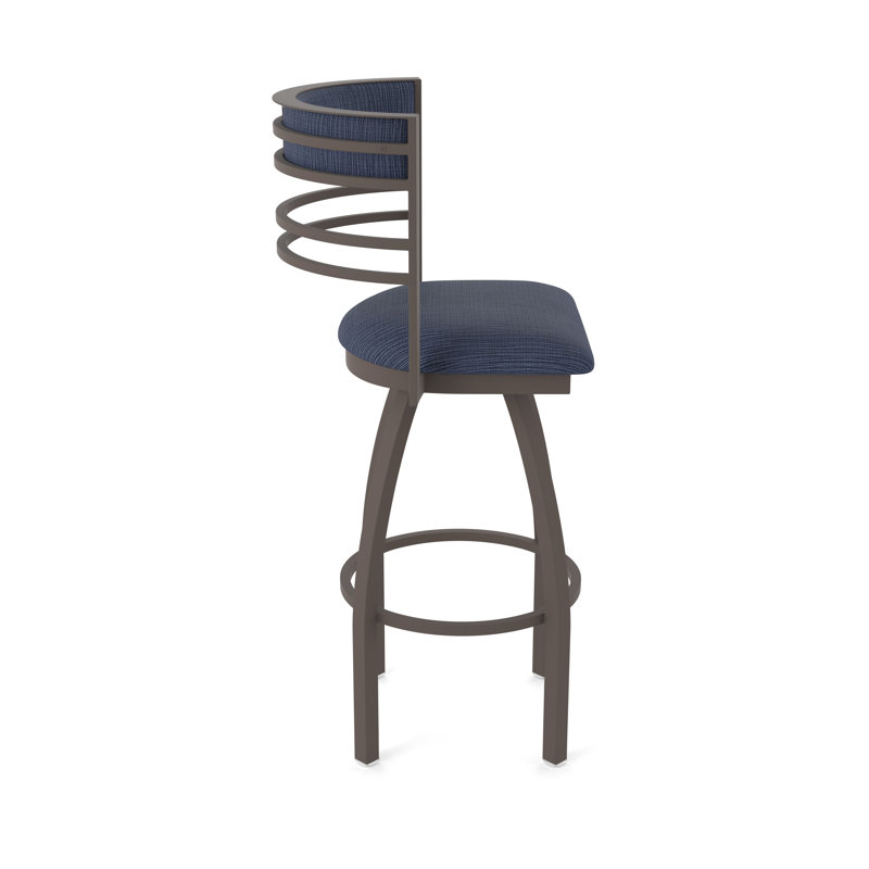 Hunter Swivel Stool, Bronze, Tabouret de bar (siège d'une hauteur de 36 po), Tissu-graphique ancre