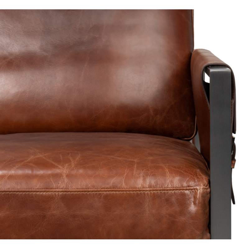 Edmonds Leather Armchair, Brown Leather