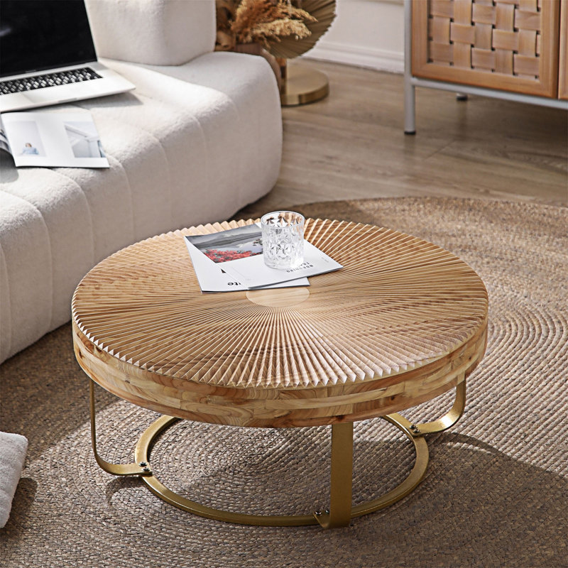 Table basse ronde, Doré
