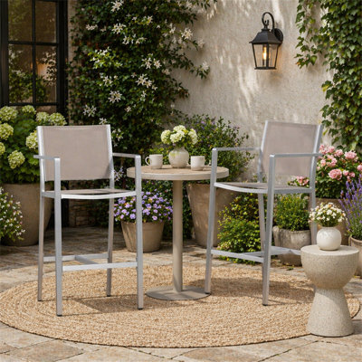 Tabourets 29,50 "avec structure en aluminium antirouille argent