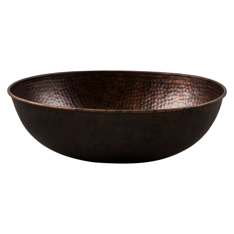 Williston Forge Arav 460mm L x 400mm W Black Metal Oval Sink